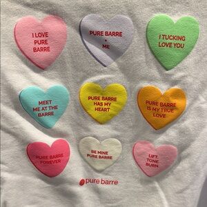 Pure Barre Multicolor Heart cropped sweatshirt 🩷💜🩵💛